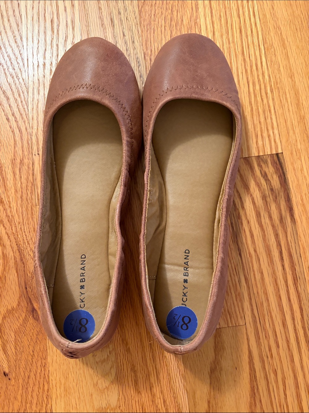 Lucky Brand Tan Brown Leather Flats